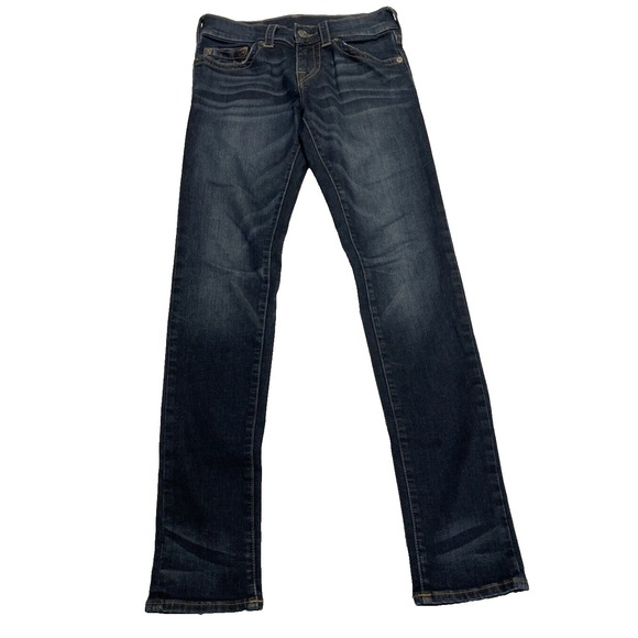 True‎ Religion Rocco Relaxed Skinny Jeans Dark Blue Stretch 5 Pockets Mens 28 - Picture 1 of 14